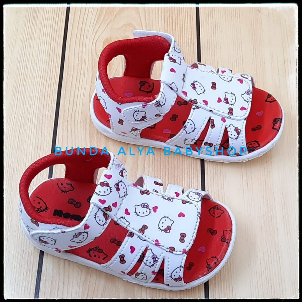 Sendal Anak Perempuan Usia 8 Bulan 1 2 Tahun Size 22 - 25 MERAH - Sepatu Sandal Anak Cewek Karet AntiSlip Alas Karet