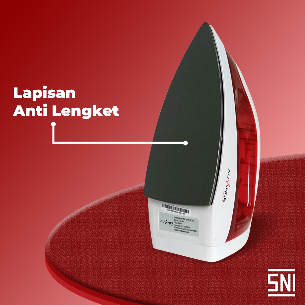 【Garansi 1 tahun】Advance Setrika Listrik Anti Lengket STK-500 Hemat Listrik 350 Watt