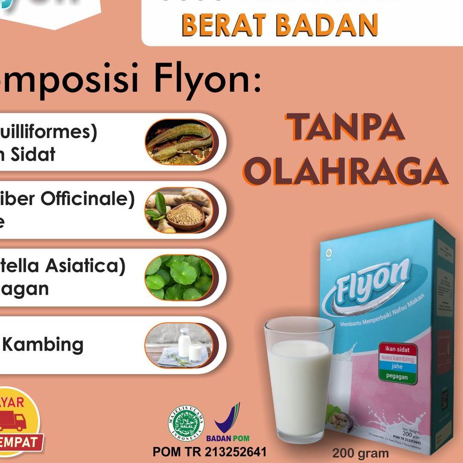 SALEE!!!!.. FLYON SUSU PENGGEMUK BADAN PENAMBAH BERAT BADAN PENAMBAH NAFSU MAKAN ORIGINAL BPOM