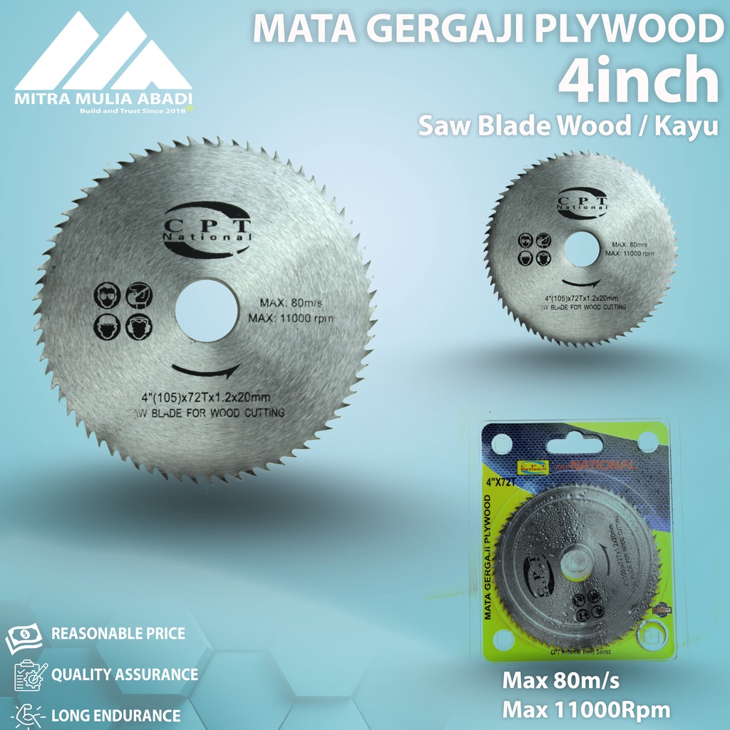 Circular Saw Blade Mata Gergaji Gerinda 4”(105)72T x 1,2 x 20mm