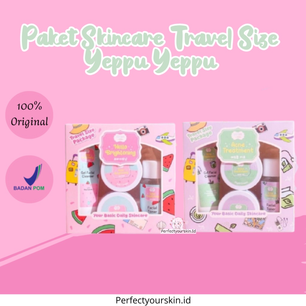 [ BPOM ] SKINCARE BY YEPPU-YEPPU CHINGU KIYOWO/ACNE TREATMENT & HELLO BRIGHTENING SKINCARE TRAVEL SI