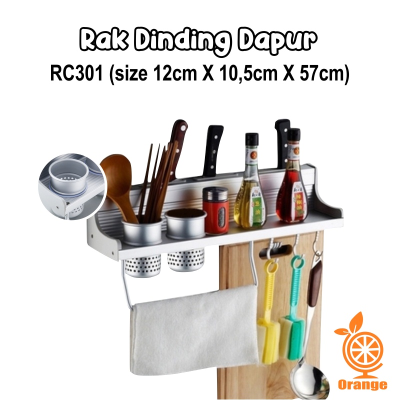 Rak Dinding Dapur Kitchen Organiser Serbaguna Tempat Alat masak Rak Tempat Bumbu