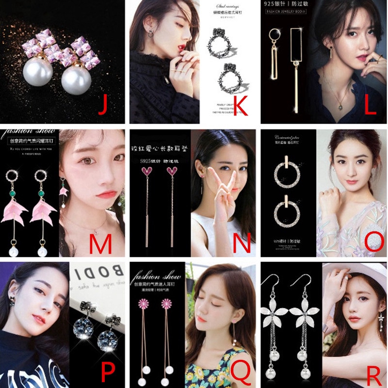 Roselife 1 Pasang Anting Tusuk Gantung Wanita Bahan Sterling Silver 925 Desain Kupu-Kupu + Hati Untuk Pesta