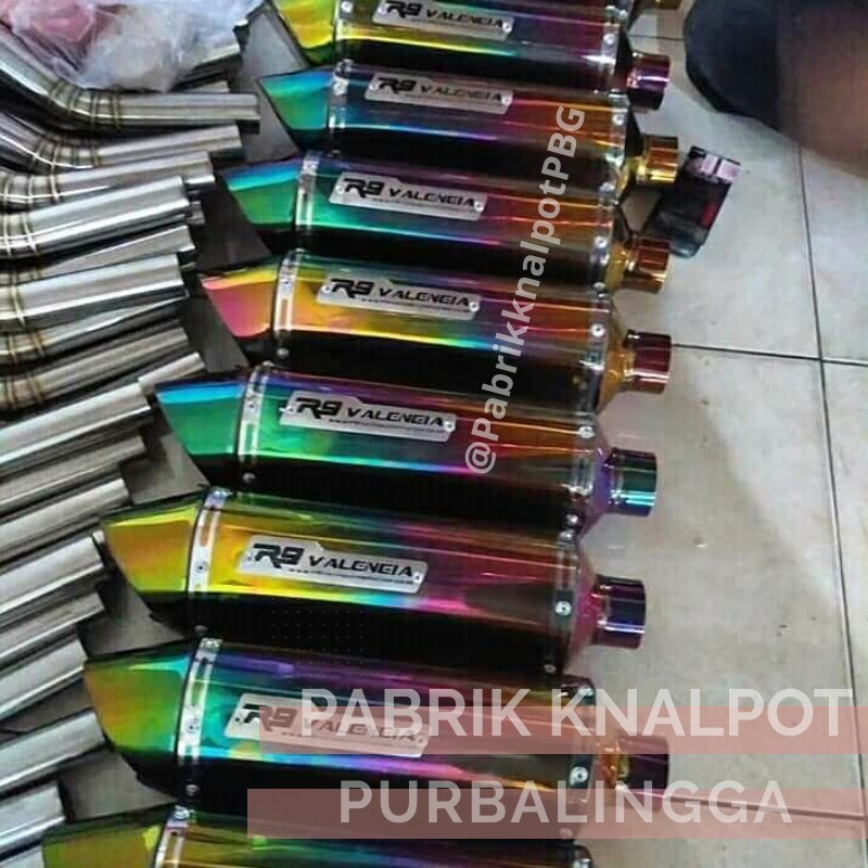 FULLSYSTEM KNALPOT MOTOR R9 VALENCIA BLUE MURAH GROSIR PABRIK KNALPOT SILINCER