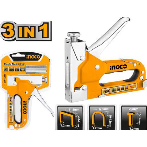 

READY BAYAR DITEMPAT 3-in-1 Staple Gun INGCO HSG1405 - Stapler Staples Steples Tembak Jok MURAH Kode