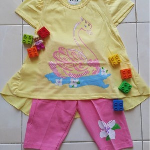 TBI SETELAN BAJU ROK ANAK + CELANA CEWEK SWAN KIMI GIRL FASHION