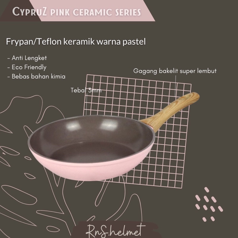 cypruz, Frypan pink ceramic series/Teflon cypruz/teflon anti lengket