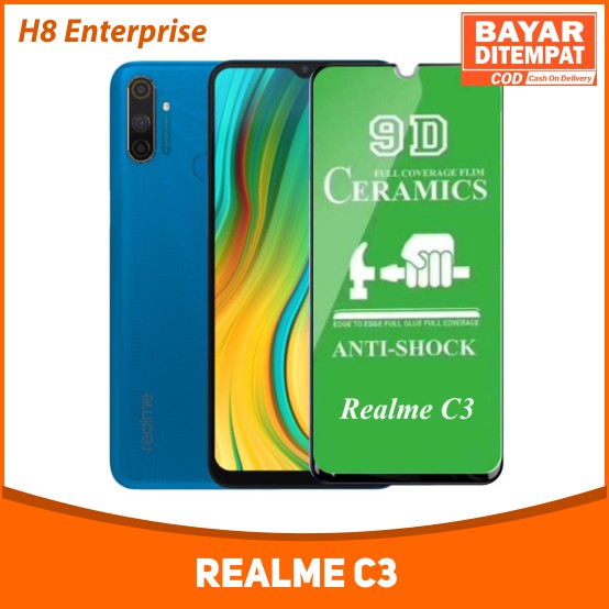 H8 Tempered Glass CERAMIC Full Cover BLUELIGHT ANTI RADIASI Anti Shock For Realme C3