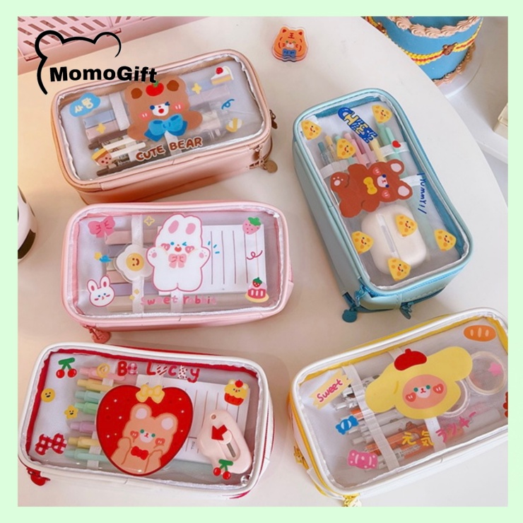 

Kotak Pensil Bening 3 in 1 Motif Bear Bunny Lucu - KP06