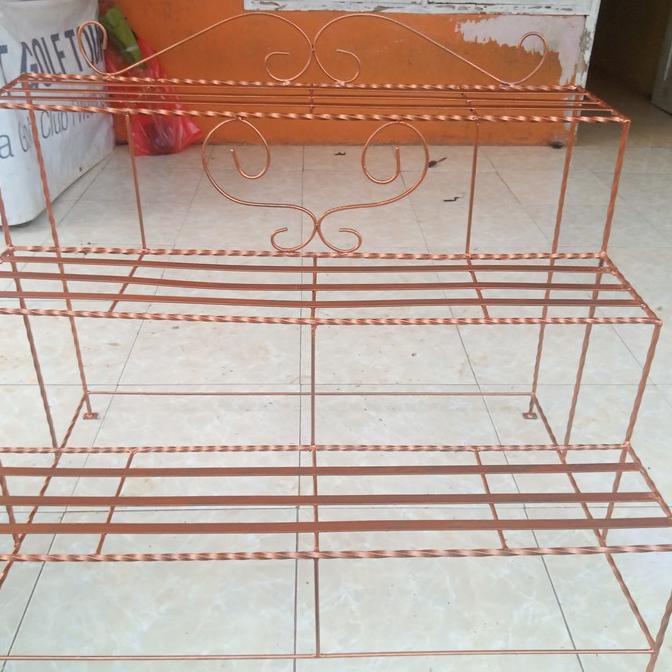 rak besi pot bunga 3 susun only gojek/grab - gold