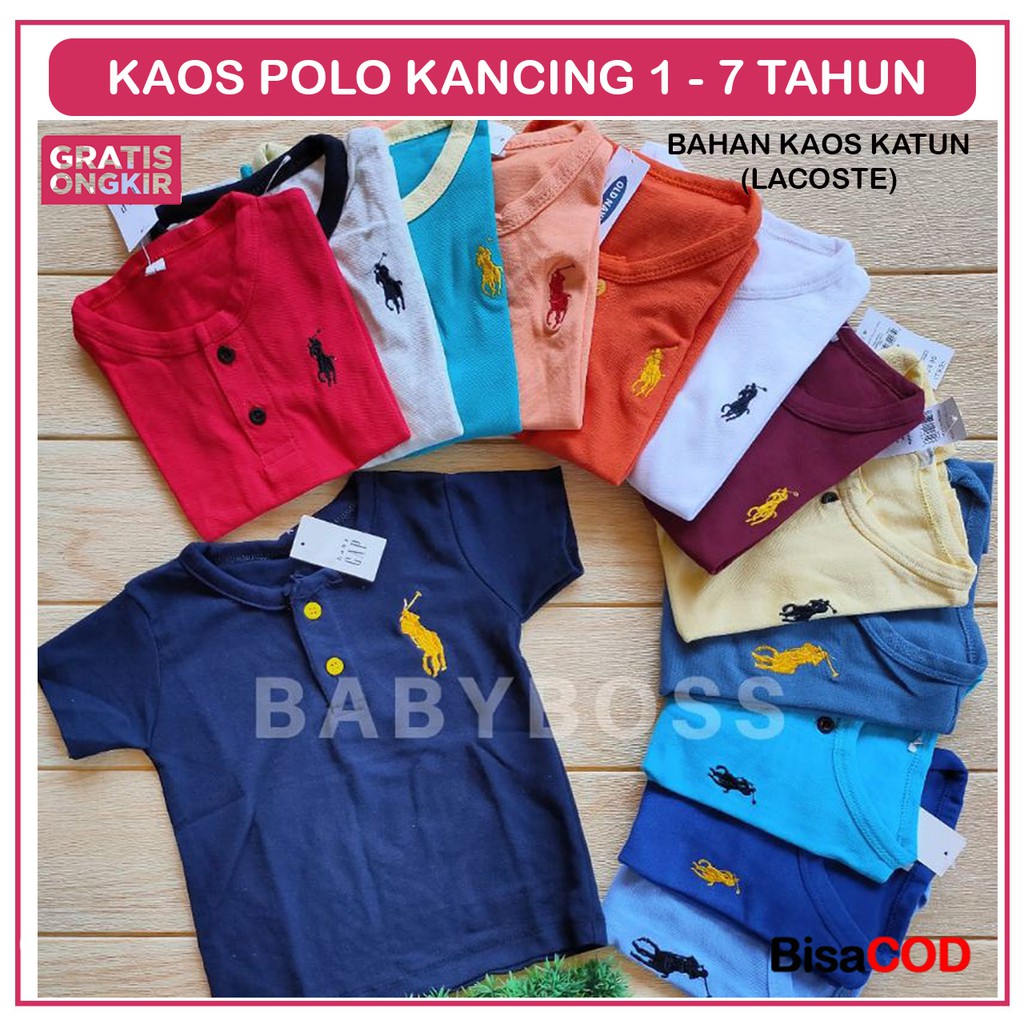 KAOS POLO KANCING ANAK 1-7 THN / KAOS POLO ANAK LAKI LAKI / KAOS ANAK LAKI LAKI / BAJU KANCING ANAK