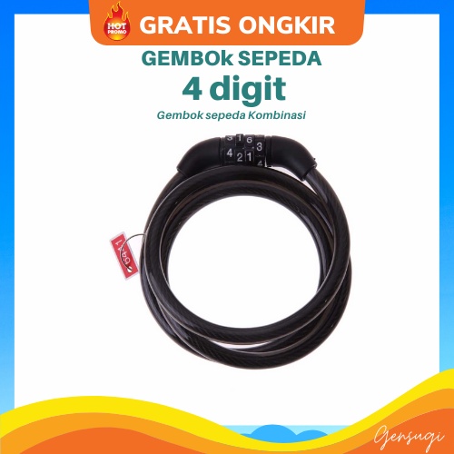 SALE KUNCI RANTAI 4 ANGKA  KUNCI SEPEDA KUNCI PAGAR RUMAH Kunci Kombinasi