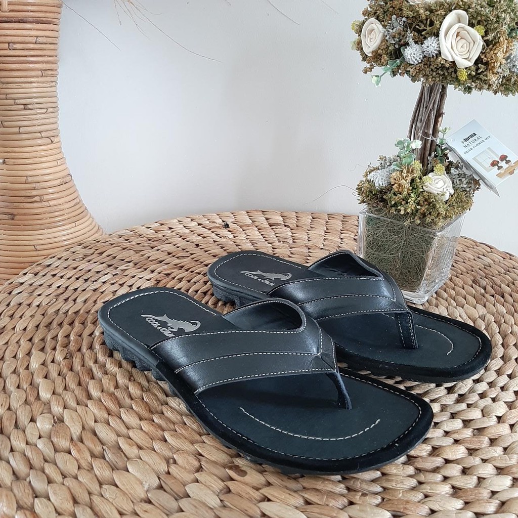 Sandal Kulit Pria Sandal Jepit Cowok Murah Sandal Casual Asli Garut