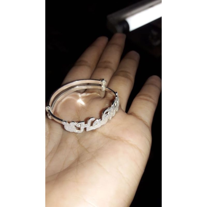 kalung dan gelang nama perak