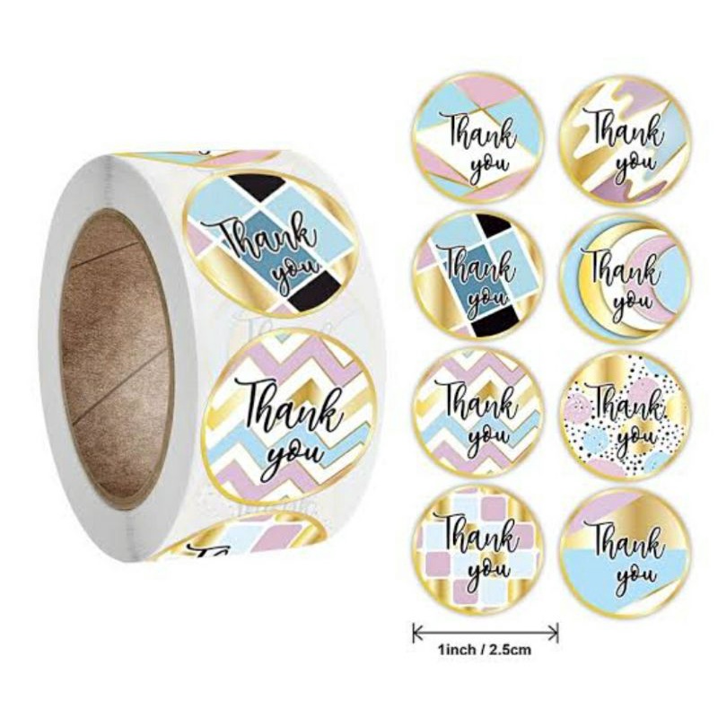 

Label Sticker Thank You Pastel 100 pcs | Label Souvenir | Label Craft | Label Olshop