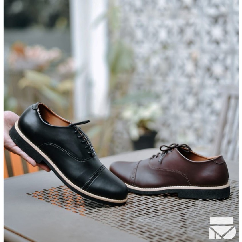 Sepatu Pantofel Klasik Kulit Pria/Cowok/Men Lokal Original Footwear | Oxford Brown | FORIND x FSTP