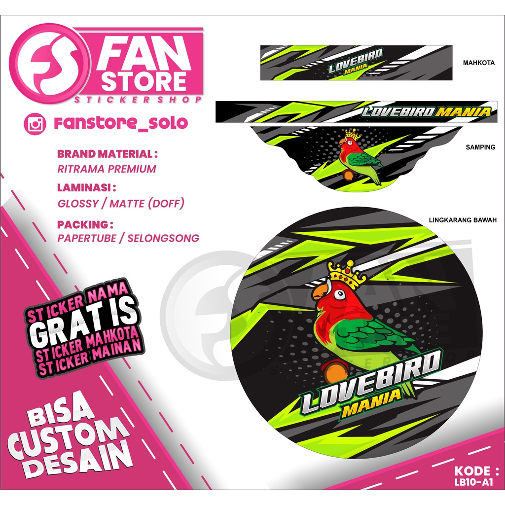 DECAL Sangkar lovebird - Sangkar EBOD JAYA  - Aksesoris Sticker Sangkar Burung