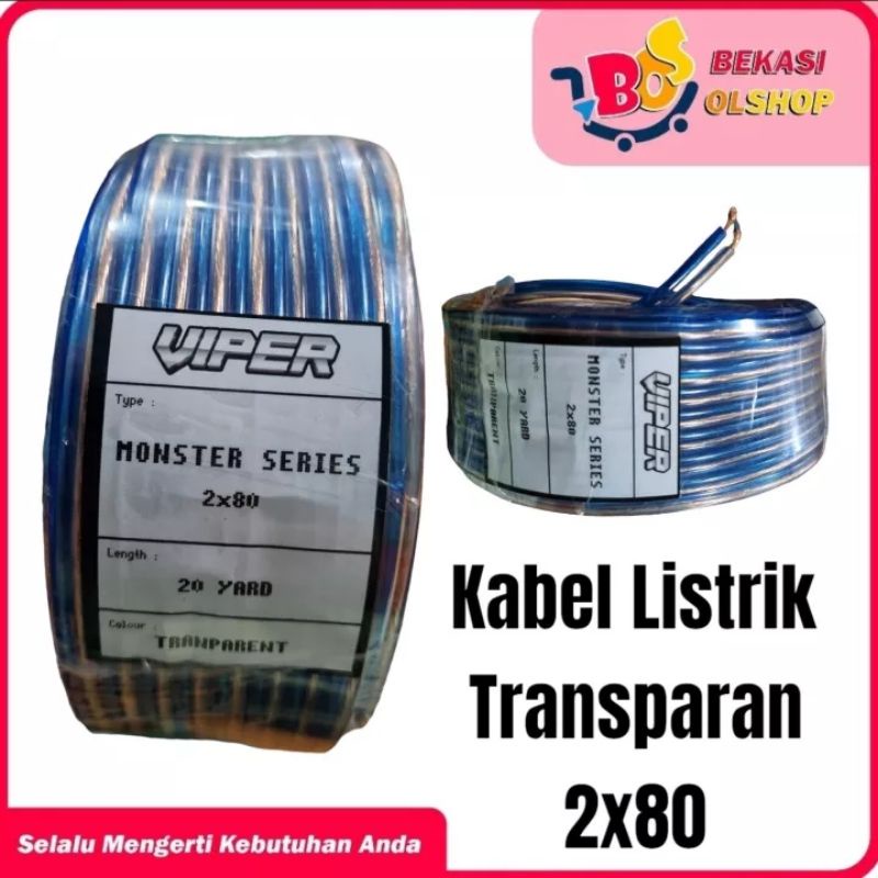 KABEL LISTRIK TRANSPARAN / KABEL LISTRIK SERABUT / KABEL LISTRIK MURAH 20 YARD