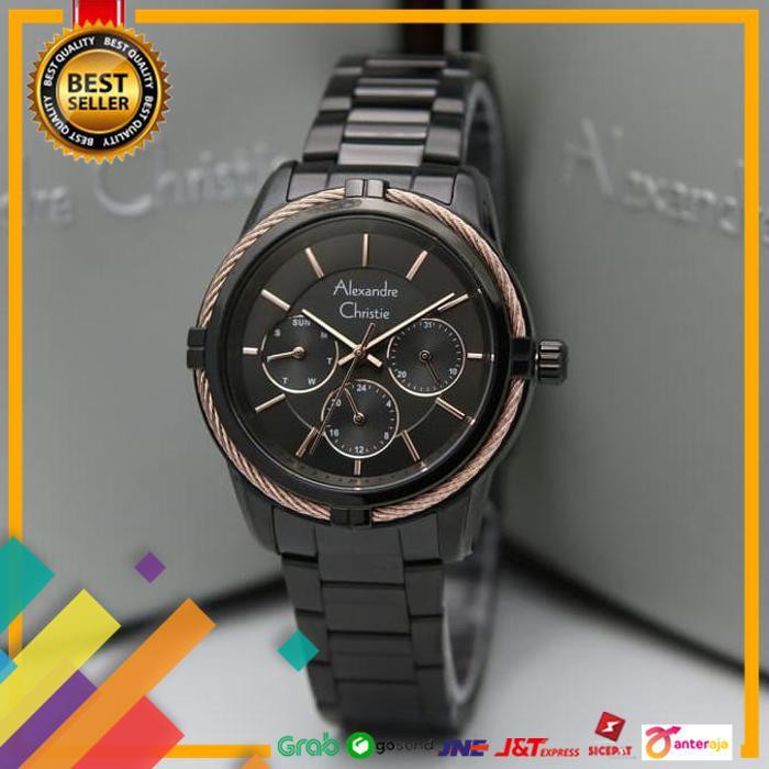 SALE.. ALEXANDRE CHRISTIE AC 2843 BLACK RING ROSEGOLD. GARANSI RESMI 1TAHUN ..TERMURAH