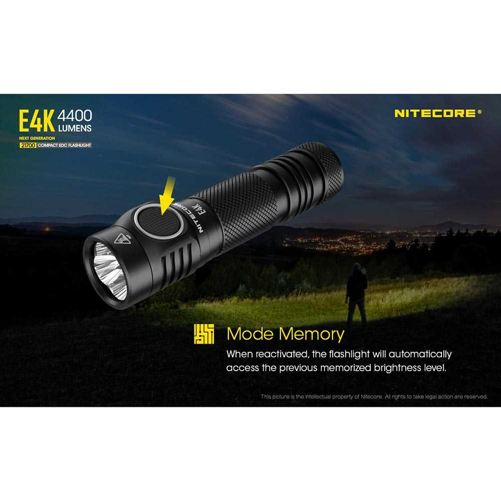 (BISA COD) RVOSTR NITECORE E4K Senter LED 4xCREE XP-L2 V6 4400 Lumens