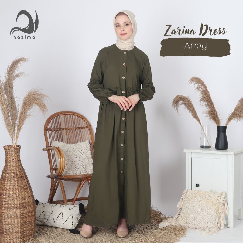 Nazima Gamis Dewasa Zarina Dress-Army