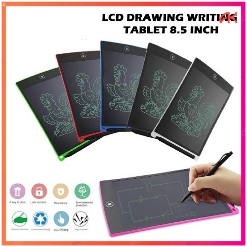 Bisa COD Papan Tulis Anak writing tablet LCD 8,5&quot; tablet menggambar Tablet Drawing