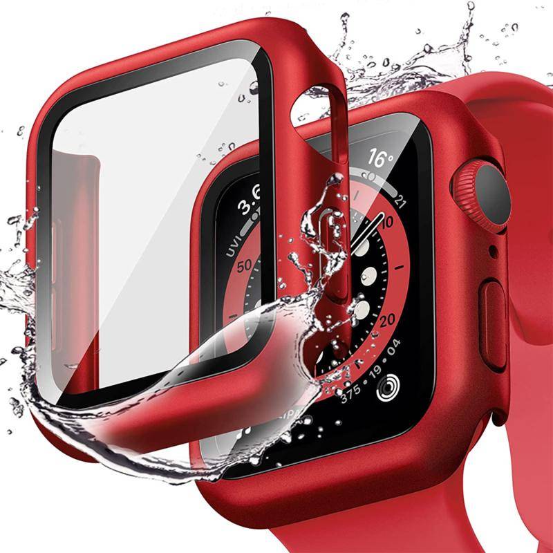 Cover For Apple Watch case 45mm 41mm 44mm 40mm 42mm 38mm Screen Protector Tempered Glass+cover bumper iwatch series 7 6 5 4 3 SE