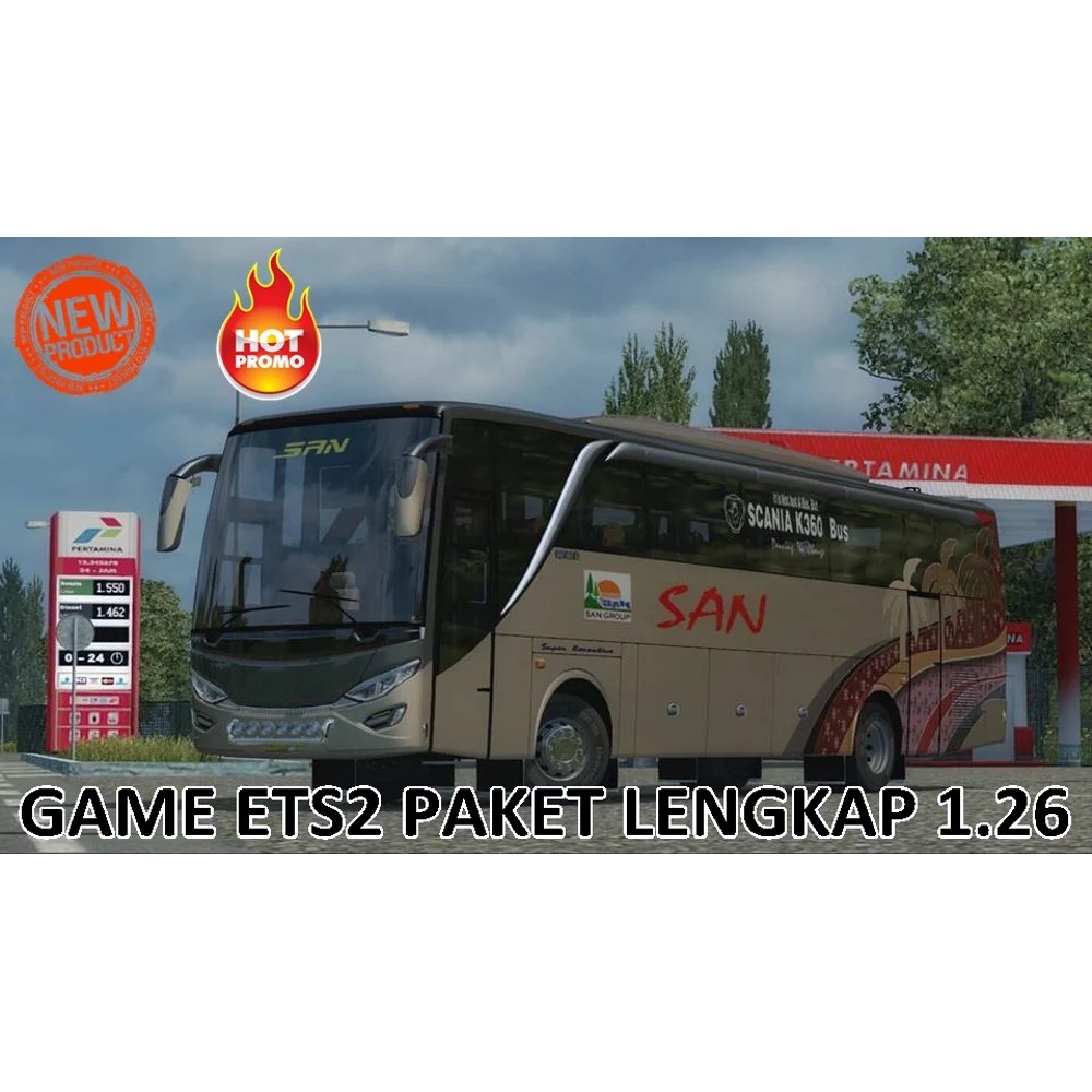 Kaset Game Bus Truk ETS2 Indonesia Versi 1.26 Paket Lengkap Isi 4 Map Untuk PC Laptop