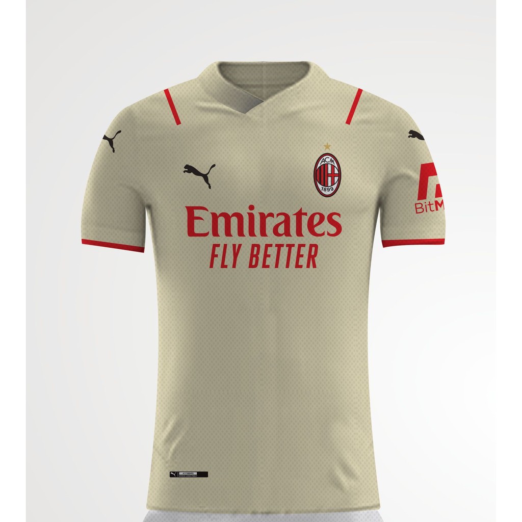 AC Milan Away Jersey Whole Kit 2021/22 By Puma Cream Elmont Youth ...