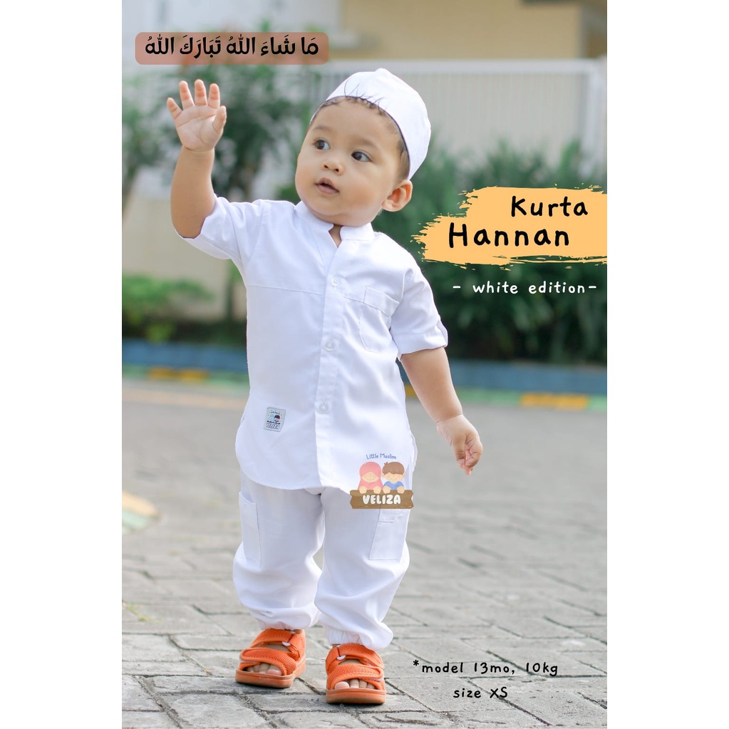 BAJU KOKO PUTIH/ VELIZA KURTA HANAN/KURTA ANAK / KOKO ANAK / KURTA BAYI / KOKO BAYI / KOKO AQIQAH / 