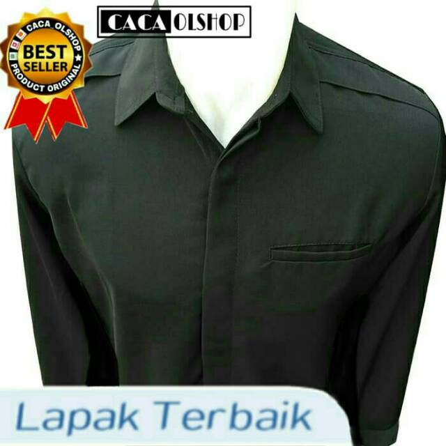 1 stel Safari PASPAMPRES Hitam Biru Lengan Panjang Pendek Setelan Baju Celana Bahan Seragam Berkualitas