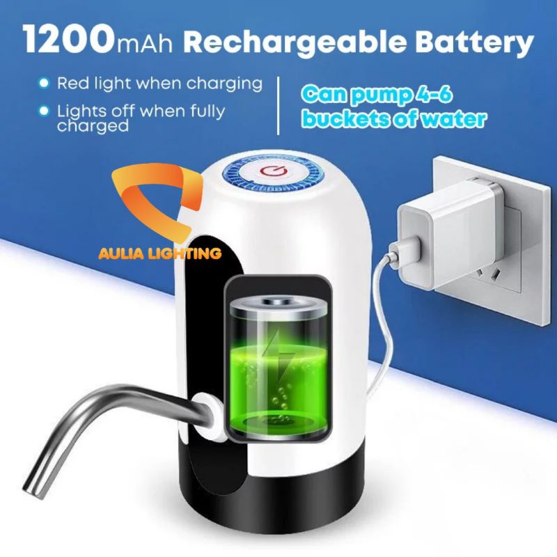 DISPENSER AIR GALON PORTABLE POMPA ELEKTRIK AIR MINUM DIY SIMPLE RECHARGE SNI KRAN FILTER STAINLESS STEEL