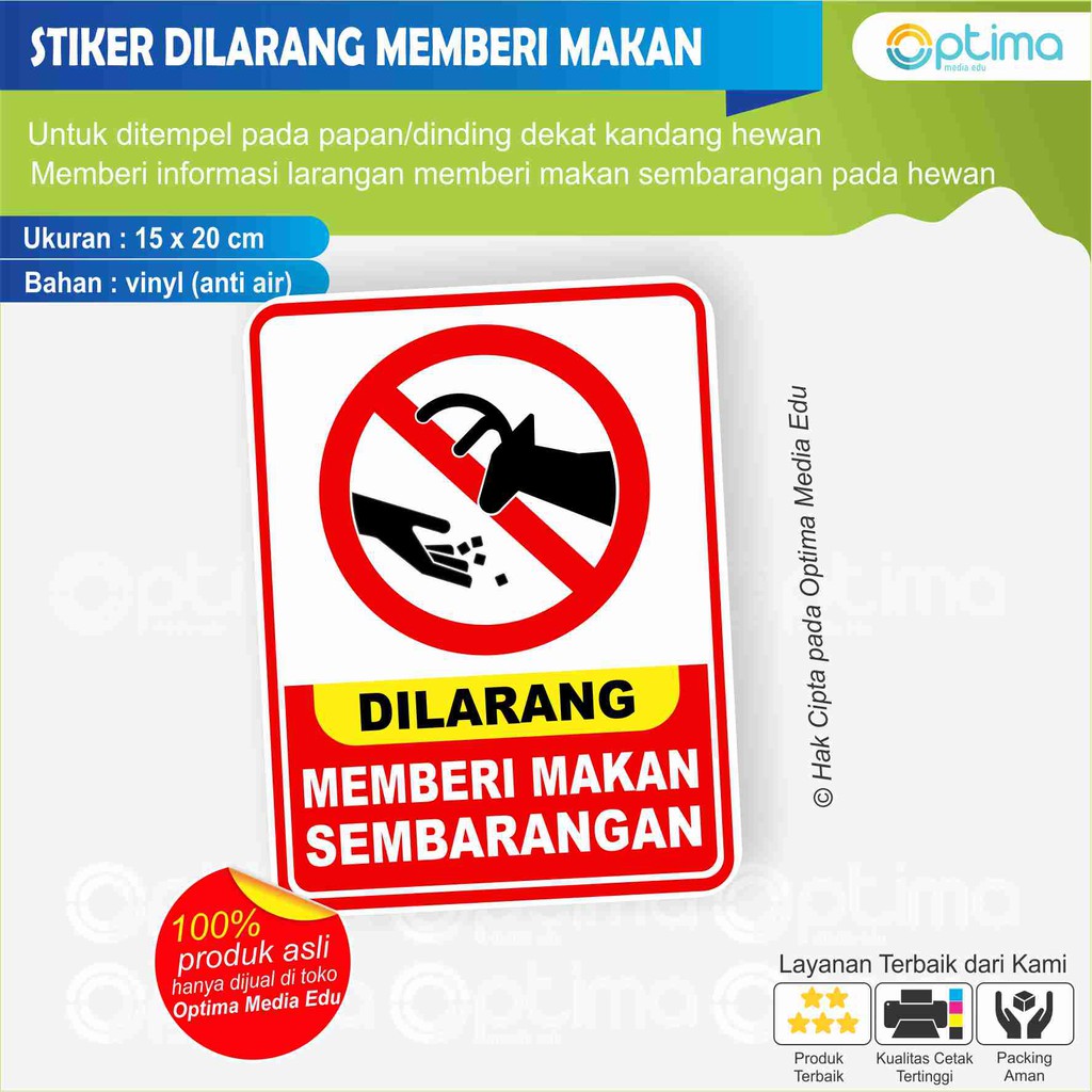 

STIKER DILARANG MEMBERI MAKAN SEMBARANG PADA HEWAN