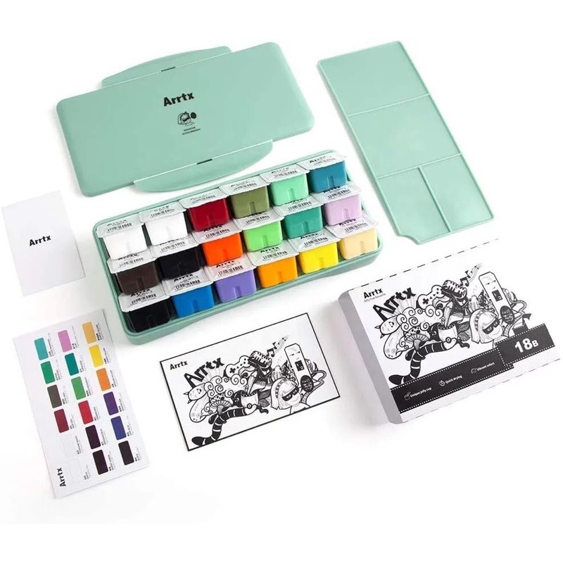 

Arrtx Gouache 18 Colors 30ml BONUS Palette Special Color