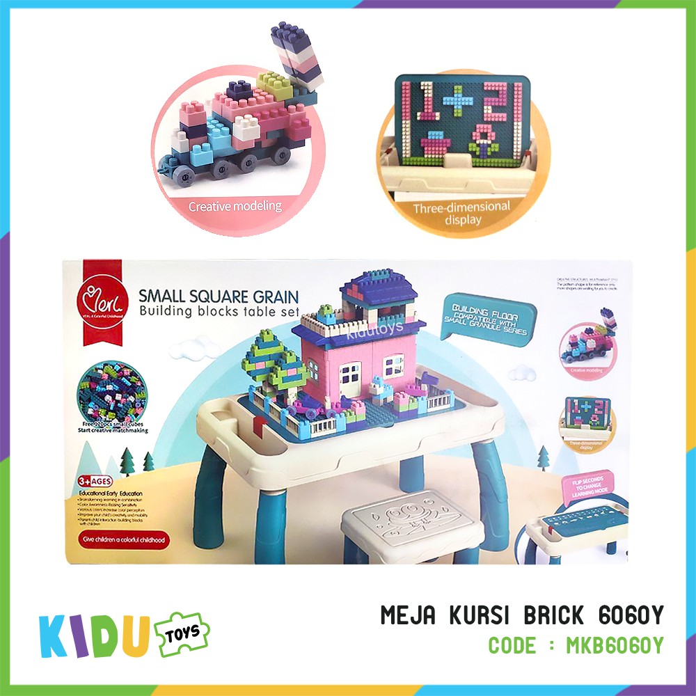 Mainan Edukasi Anak Meja Kursi Brick 6060Y Kidu Toys