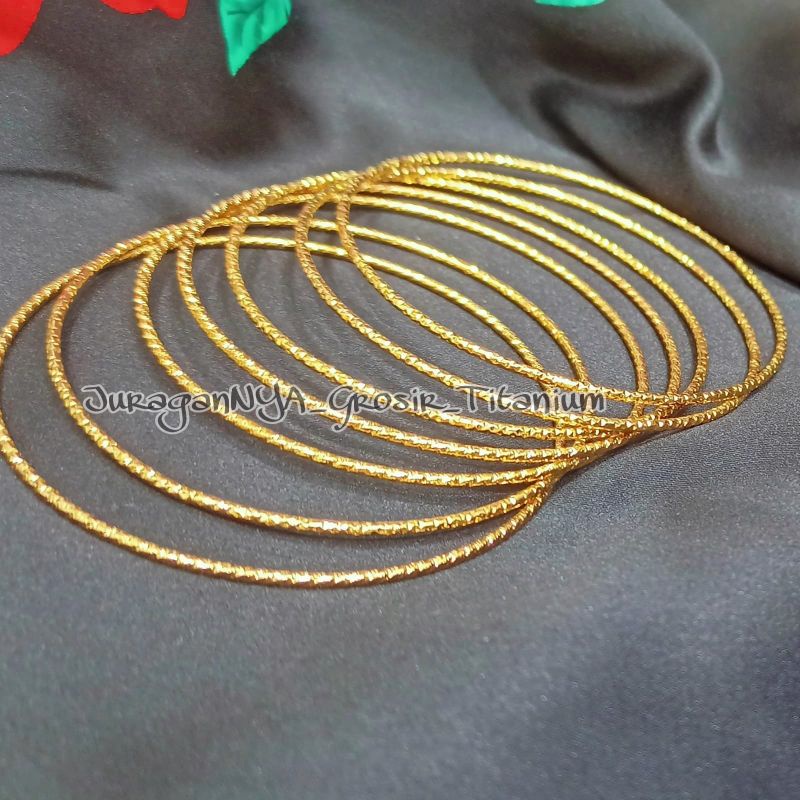 GELANG KRONCONG TITANIUM PERHIASAN EMAS INDIA ANTI KARAT&amp;ANTI LUNTUR