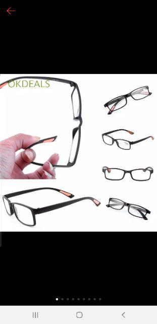 Okdeals Kacamata Baca Bingkai Kotak Ultra Ringan Bahan Resin+metal Untuk Pria/wanita