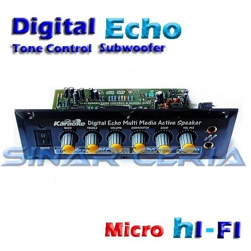 Kit Tone control Digital mic Echo  IC LM324N + Subwoofer BL-206
