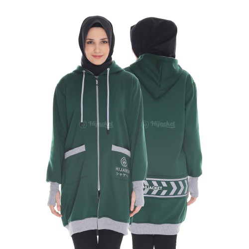 Jacket Hijacket Yukata I Jaket Hijaber I Hijaket Original I Jaket Muslimah-GREEN