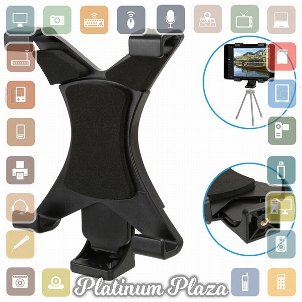 Universal Tablet Holder Mount 1/4 Screw Bracket Tripod - VTM4-ALX-1 - Black`6AKWK5-