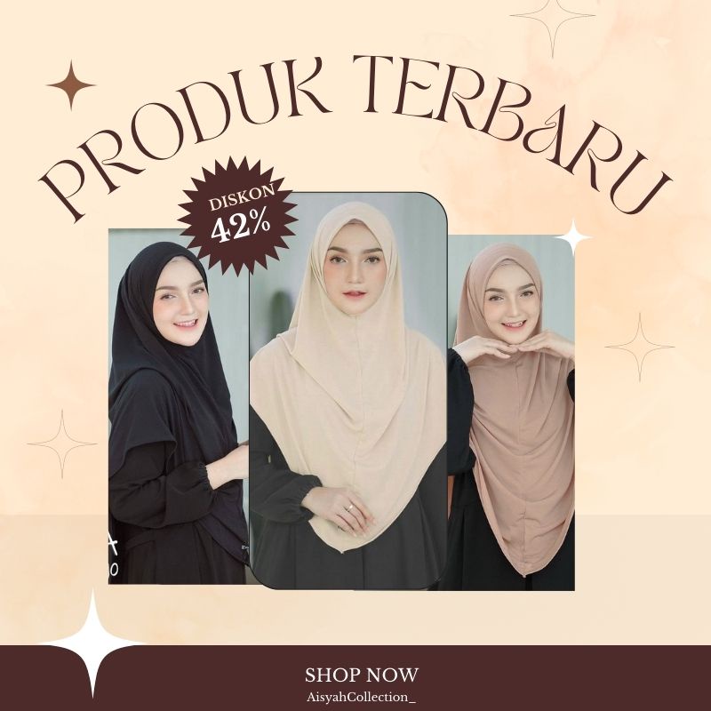 Hijab Jilbab Kerudung Instan Jumbo Plisket Syar'i Zaina Bergo Motif Plisket Malay Segi Empat Umma Be