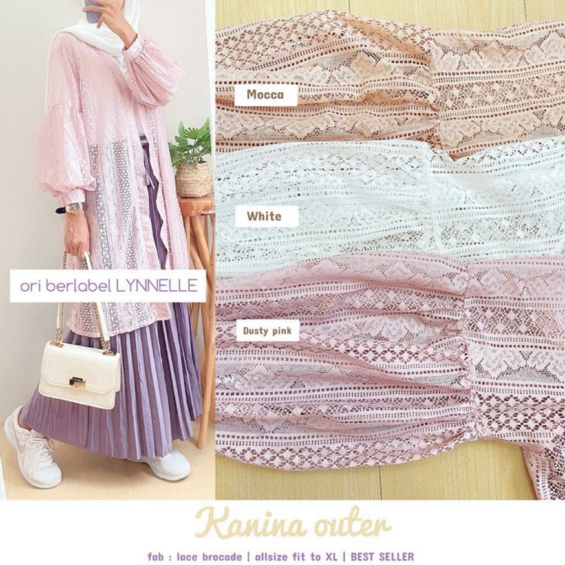 KANINA OUTER BY LYNNELLE | OUTER, CARDIGAN LACE, BROKAT/BRUKAT/BROKLAT | OUTER RENDA, LONG