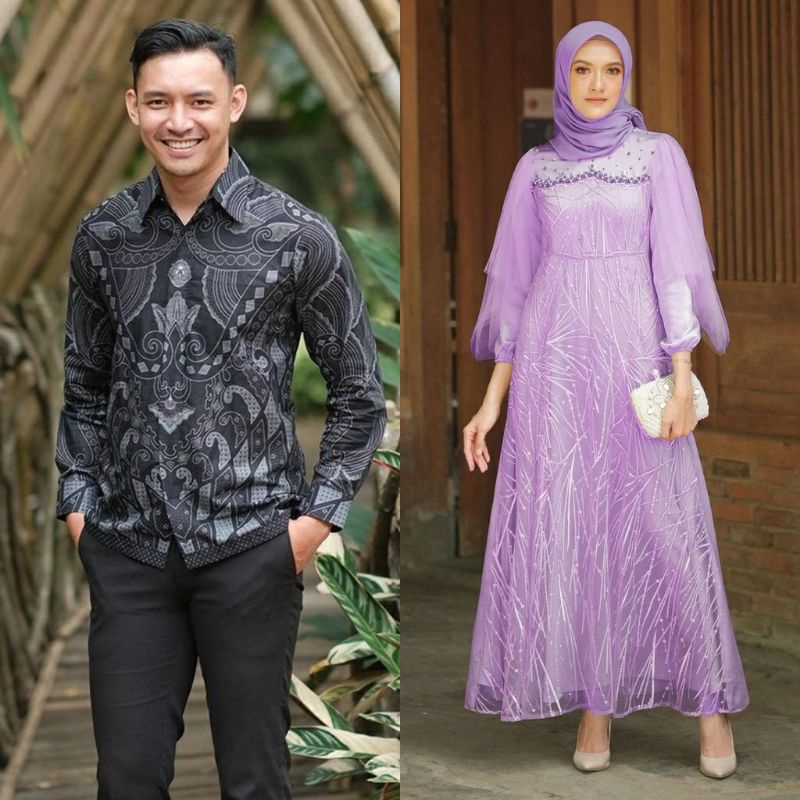 PRODUK TERBARU SARIMBIT BATIK COUPLE GAMIS RADIKA - BAJU COUPLE KONDANGAN KEKINIAN - DRESS PESTA KONDANGAN TUNANGAN WISUDA - COUPLE GAMIS REMAJA