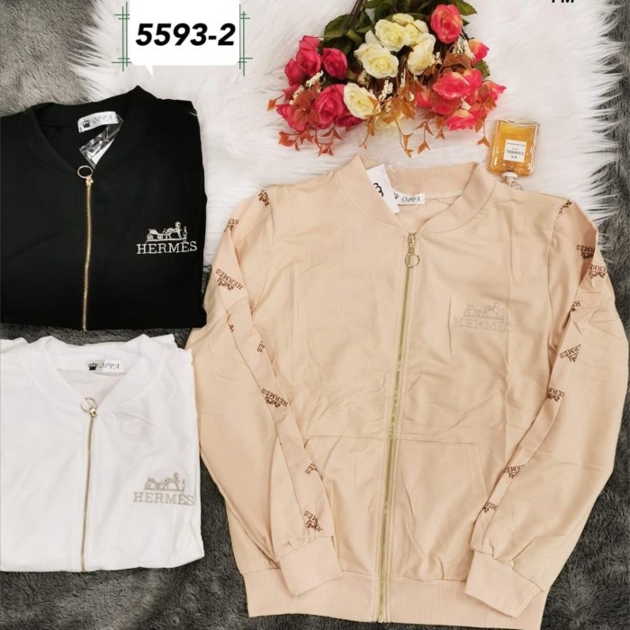 Jaket Wanita V2-JAKET IMPORT WANITA/JAKET KAOS IMPORT HER_MESSS - Putih(P9P0)