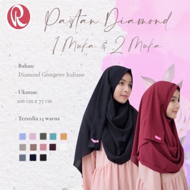 Pashmina instan 1 muka dan 2 muka