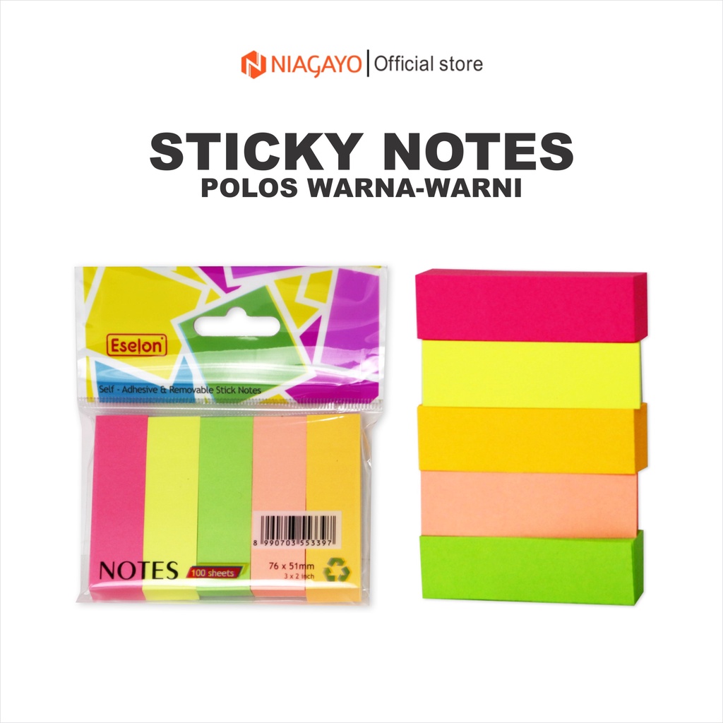 

Sticky Note Eselon 5 Warna Isi 100 Sheets Pembatas Memo
