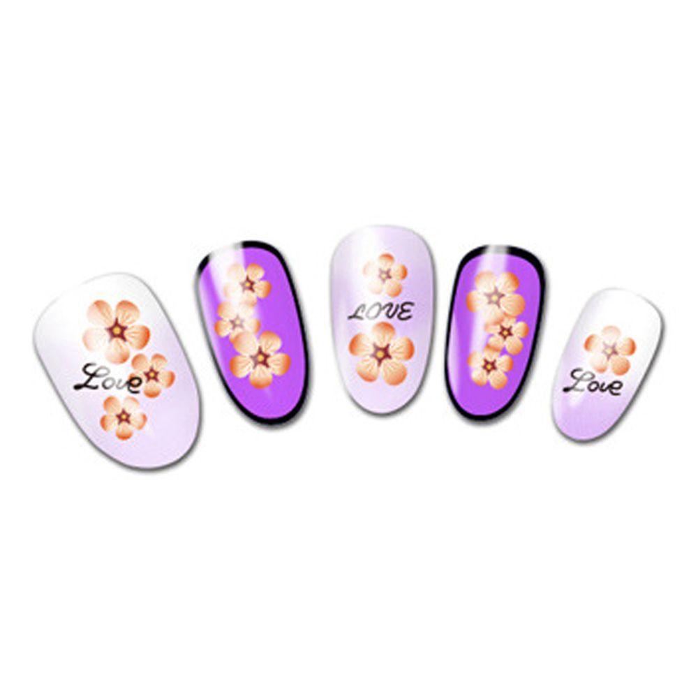AUGUSTINA Agustina Bunga Stiker Kuku 30Pcs /set Segar Perekat Diri DIY Nail Decals