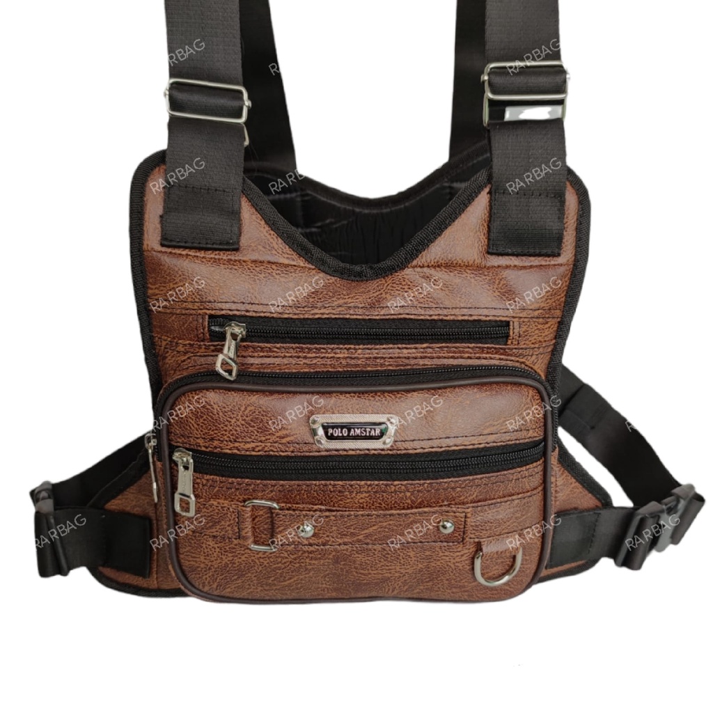 Tas Dada Kulit Terbaru Original Polo Amstar Chest Bag Chest Rig Bag Tas Selempang Dada