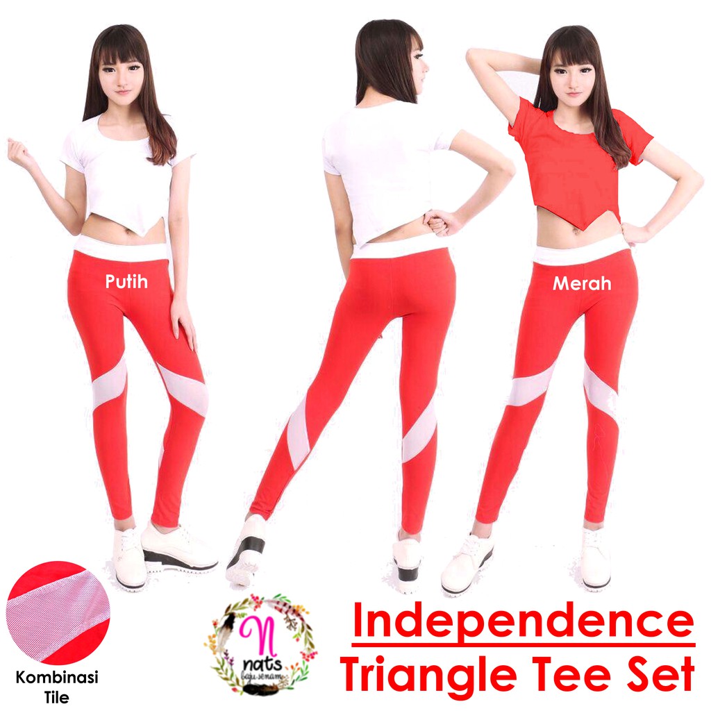 Independence Triangle Tee Set Baju  Senam  17 Agustus Baju  