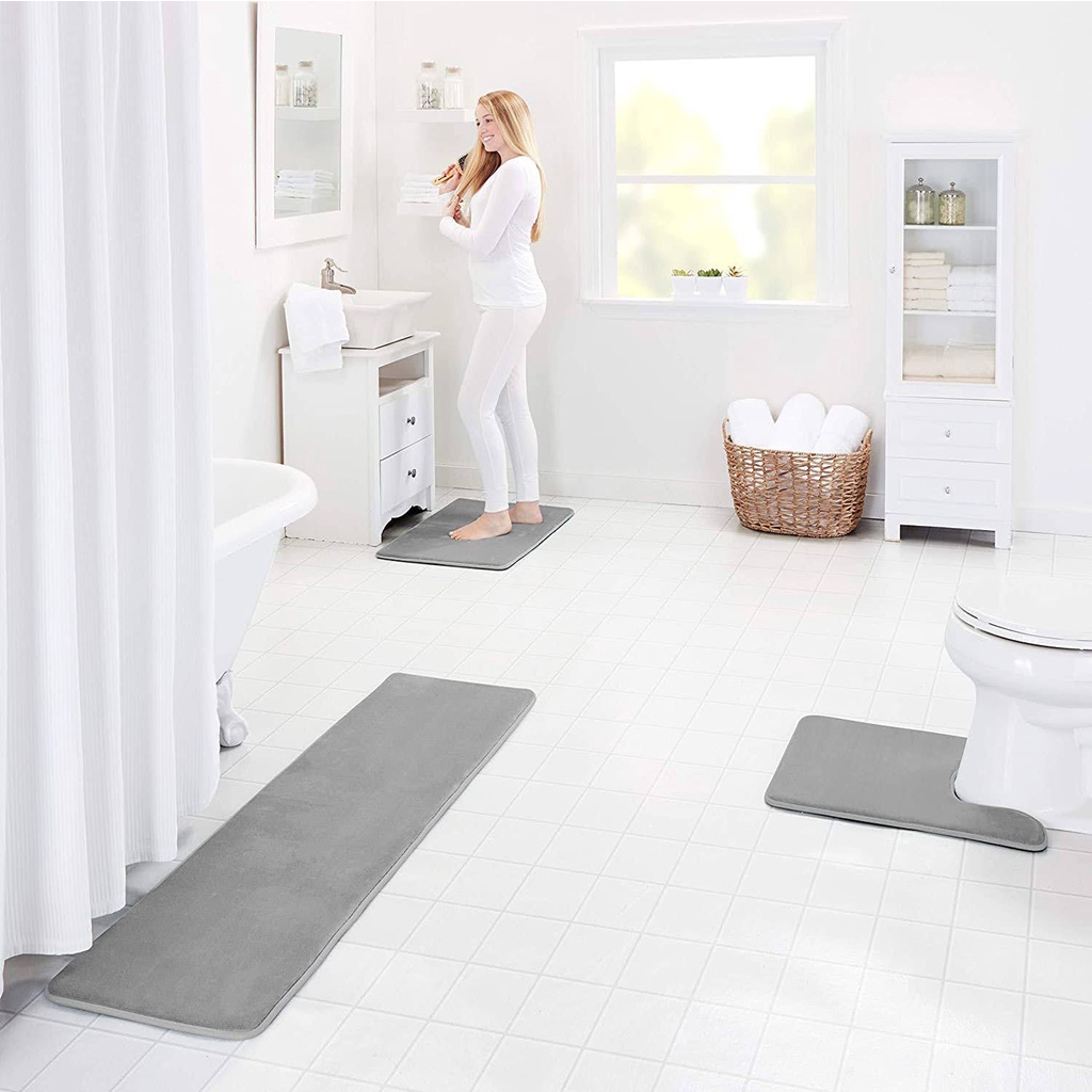 Keset Kaki Lantai Dapur Ruang Tamu Alas Kaki Kamar Mandi Hotel Teras Rumah Halus Premium Quality Super Comfortable Soft Absorbent Anti Non Slip Baths Mat Memory Foam Pads Floor Carpet Bedroom Living Room Rug Side